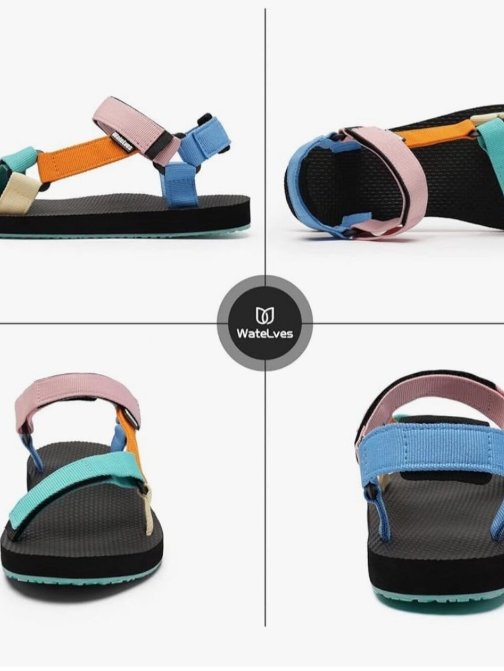 WateLves Womens-Sport-Sandals Hiking Sandals with-Arch-Support NEW Sz 40--US 9 - Picture 4 of 4